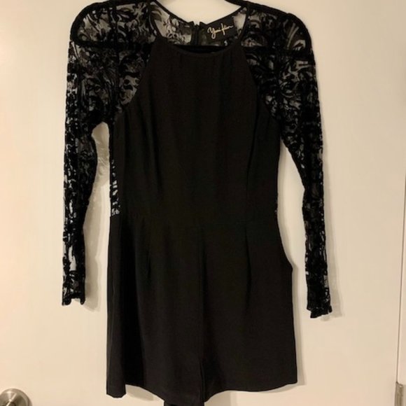 Yumi Kim | Black Laced Up Romper - Picture 4 of 6